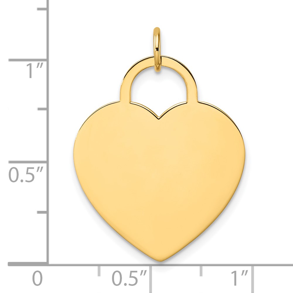 14K Polished Heart Shaped Disc Pendant (S1453)