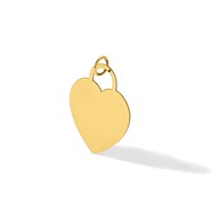 14K Yellow Gold Polished Engravable 23mm Heart Disc Pendant view 5