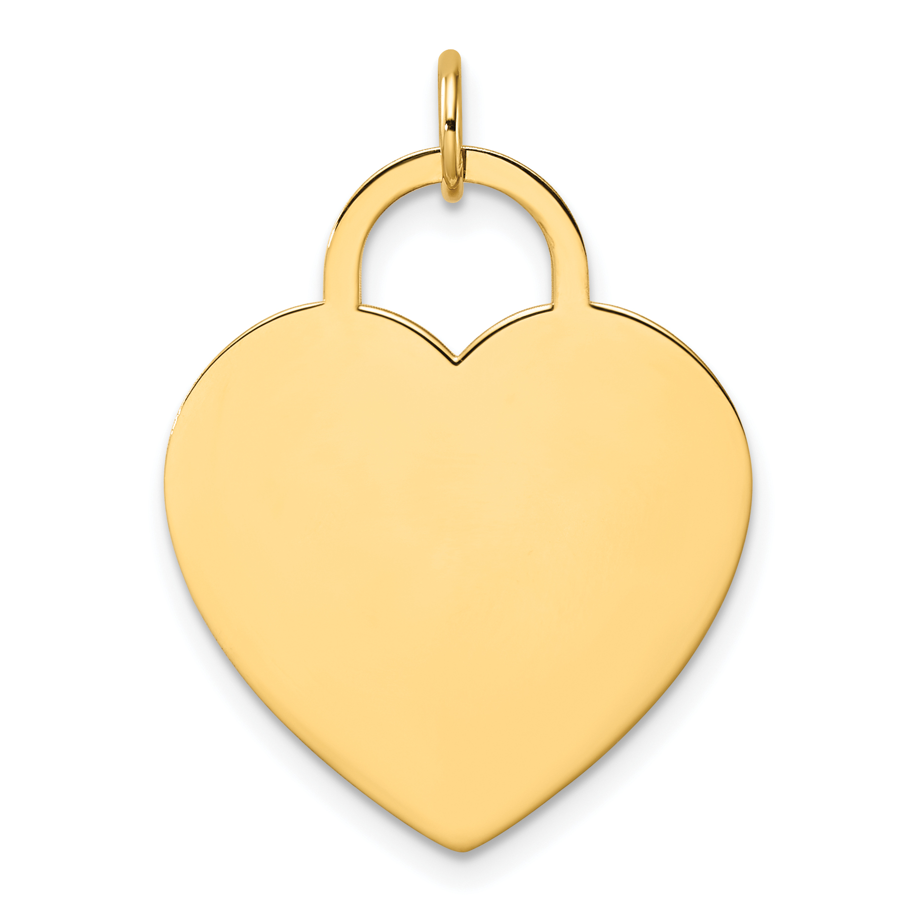 14K Polished Heart Shaped Disc Pendant (S1453)