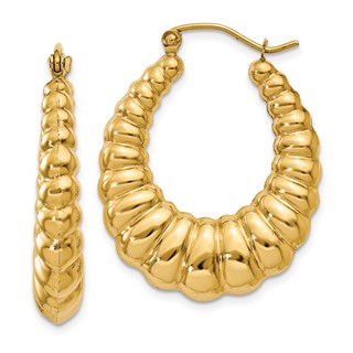 Gold twisted Oval Hoop Earrings