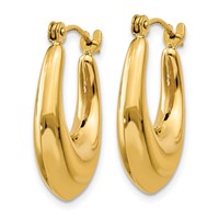 14K Yellow Gold Polished Hoop Earrings view 2