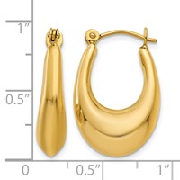 14K Yellow Gold Polished Hoop Earrings view 4