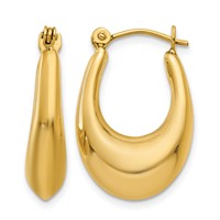 14K Yellow Gold Polished Hoop Earrings view 1