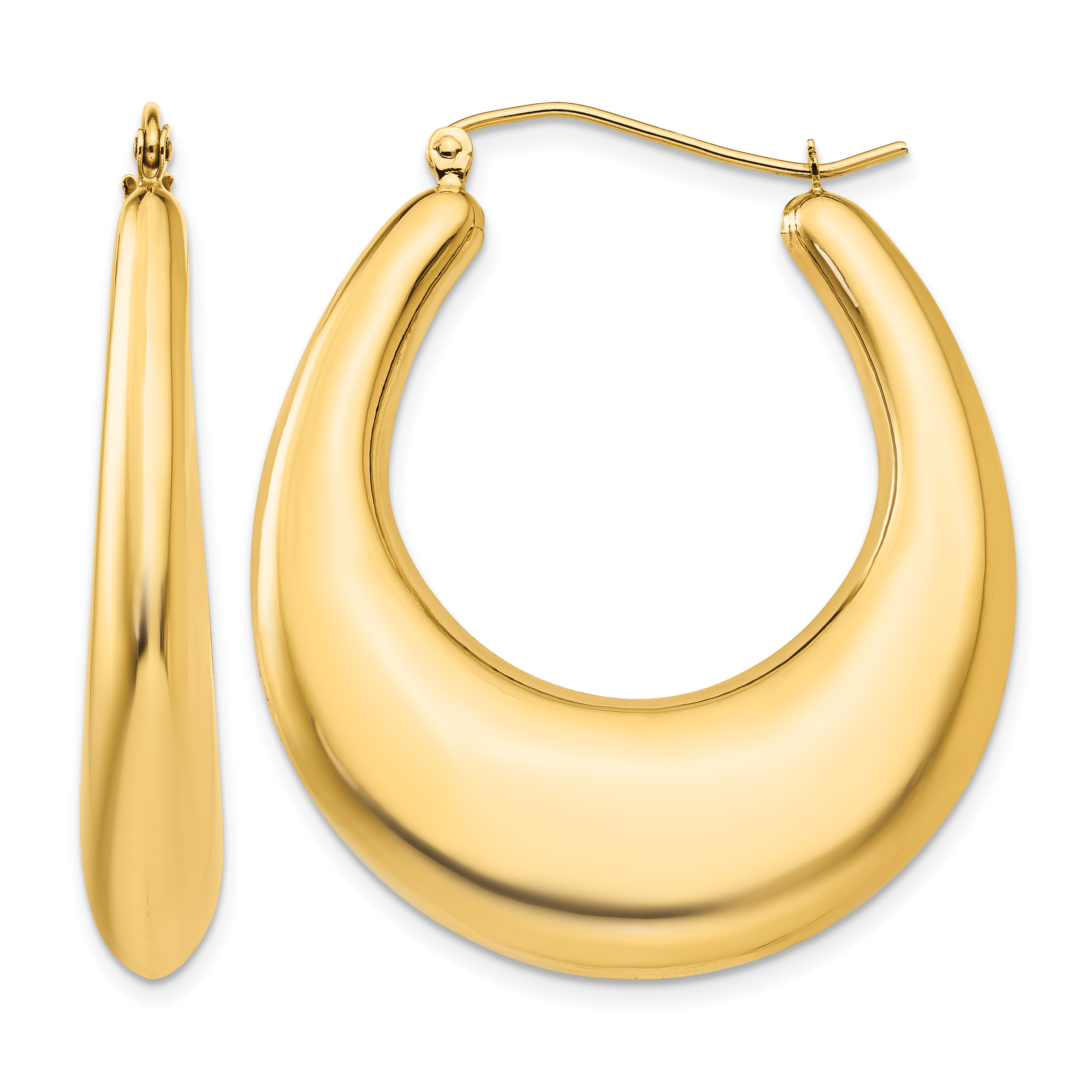 14k Polished Hoop Earrings (S1512)