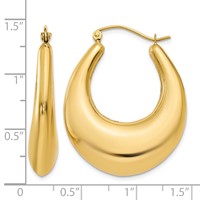 14K Yellow Gold Polished Hoop Earrings view 4