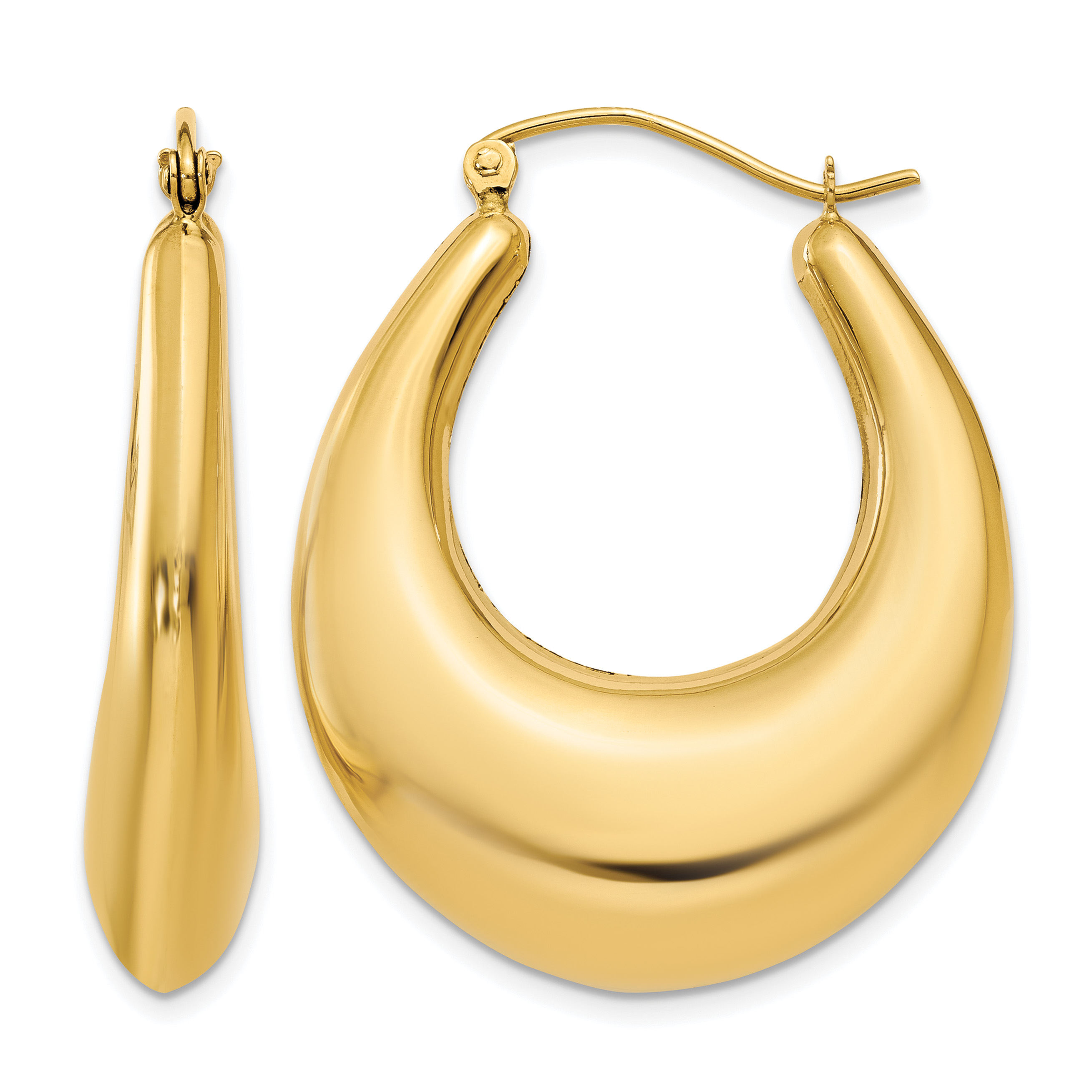 14k Polished Hoop Earrings (S1513)