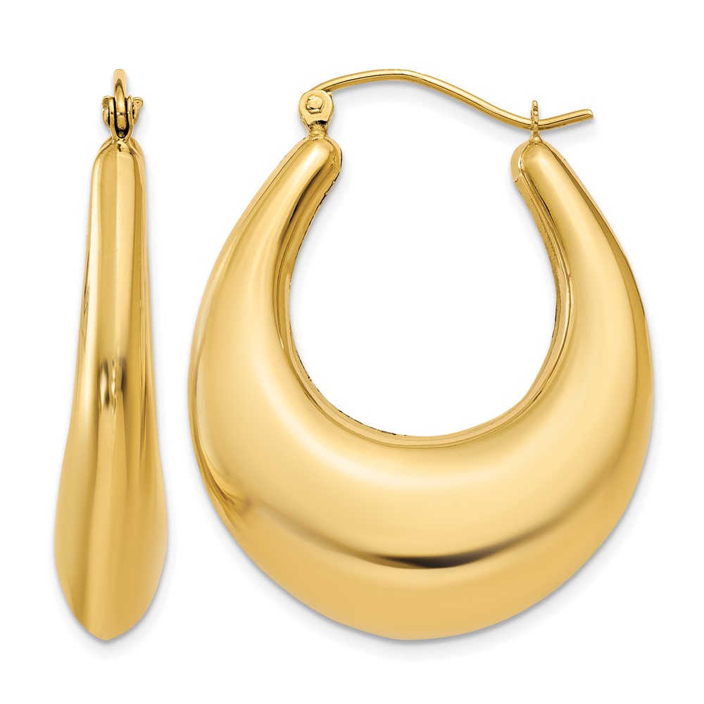 14k Polished Hoop Earrings (S1513)