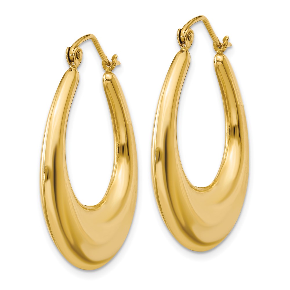 14k Polished Hoop Earrings (S1514)