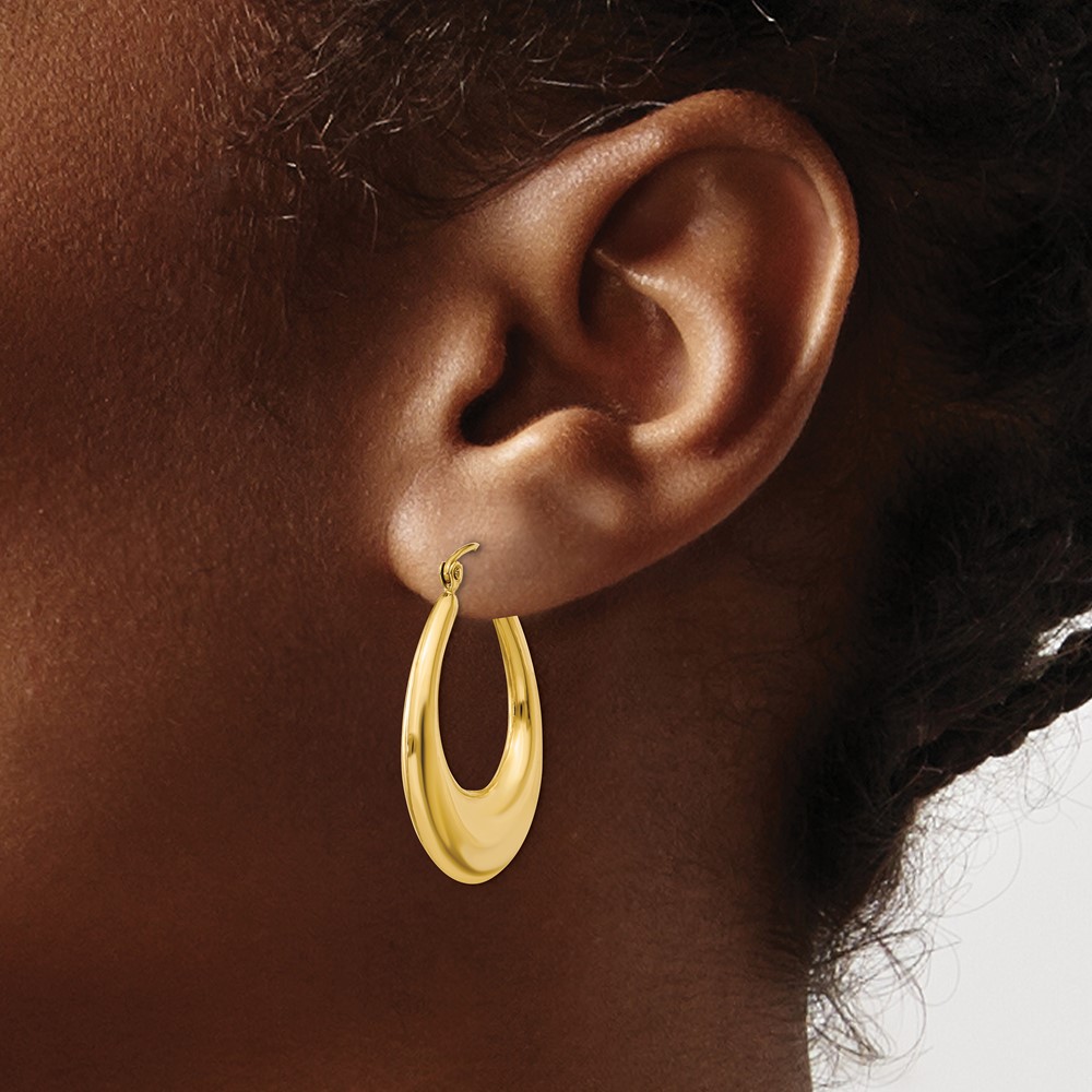 14k Polished Hoop Earrings (S1514)