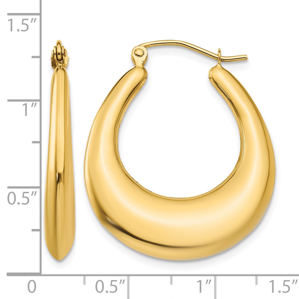 14k Polished Hoop Earrings (S1514)