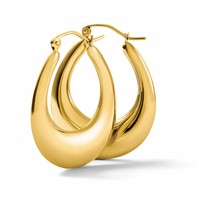 14K Yellow Gold Polished Hoop Earrings view 5