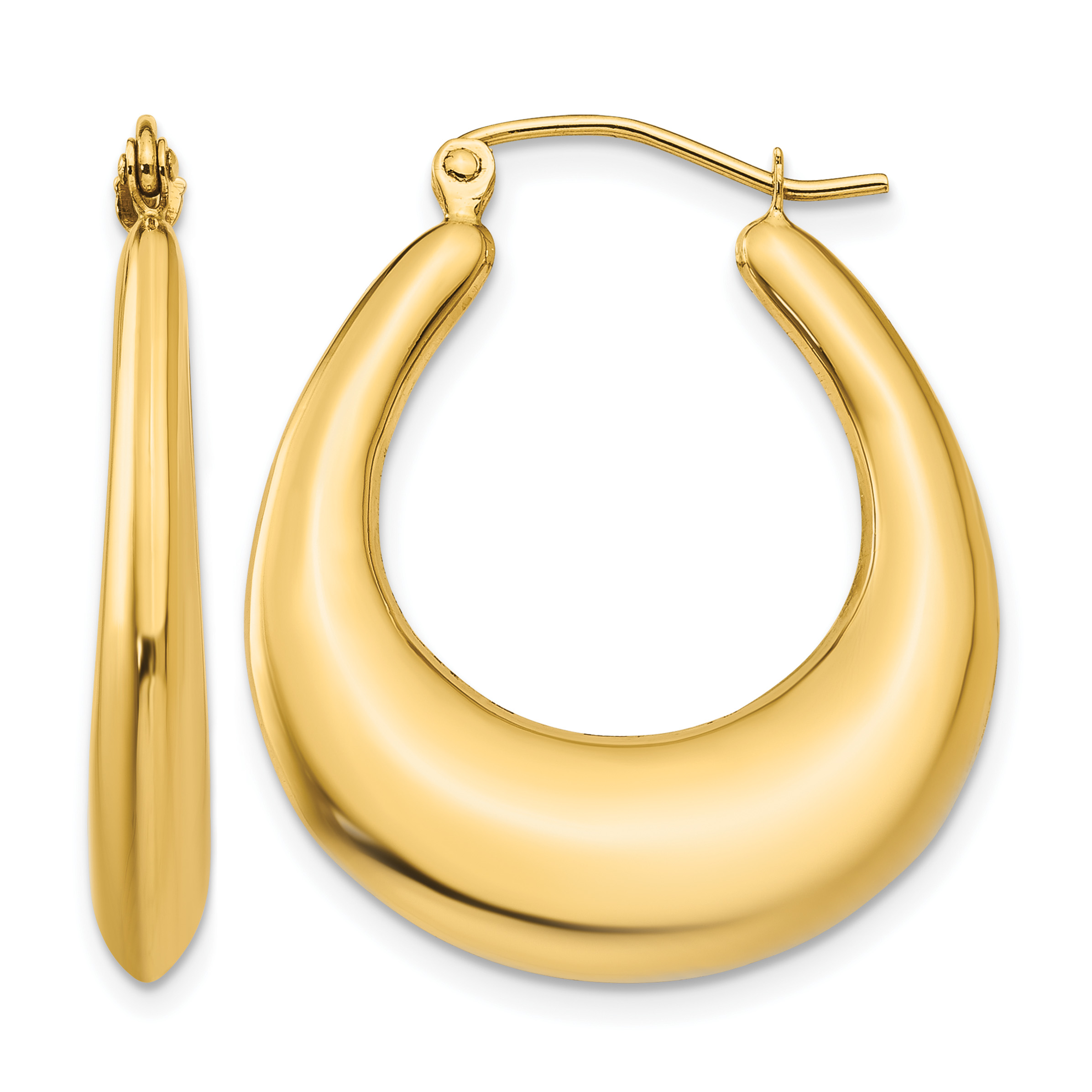 14k Polished Hoop Earrings (S1514)