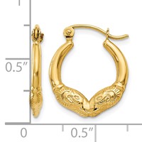 14K Ram Head Hoop Earrings view 4