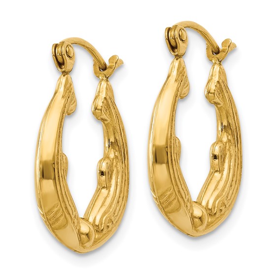 Gold Dolphin Hoop Earrings