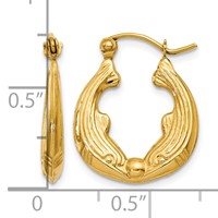 14K Dolphin Hoop Earrings view 4