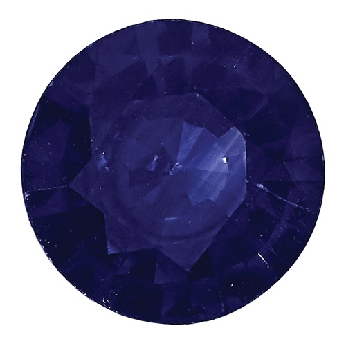3.5mm Round Diamond-cut Blue Sapphire a Quality