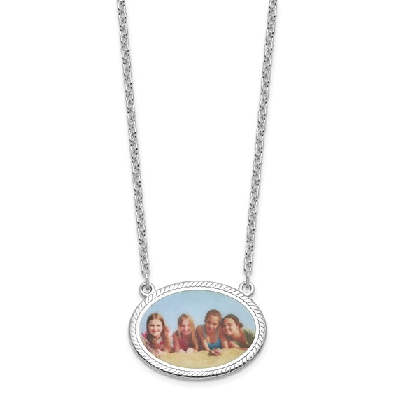 Rope Oval Picture Jewelry Necklace