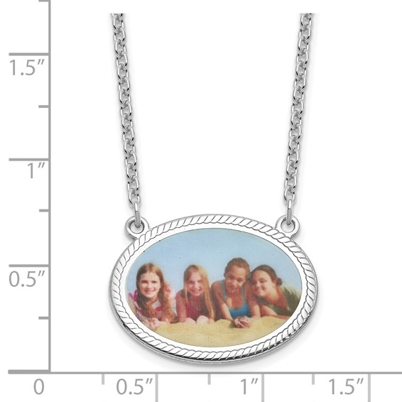 Rope Oval Picture Jewelry Necklace