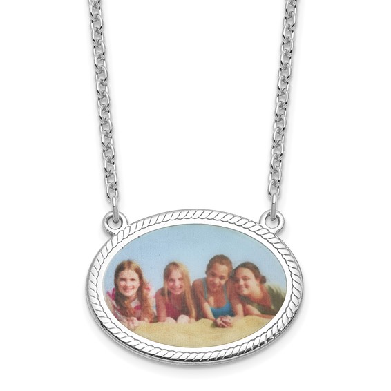 Rope Oval Picture Jewelry Necklace
