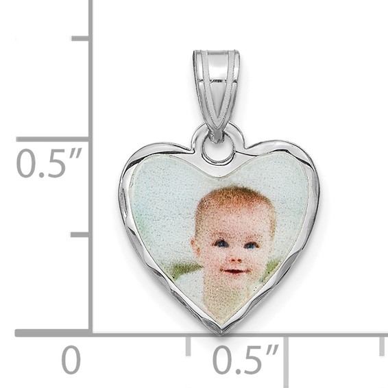 Diamond Cut Heart Charm Bracelet Picture Jewelry                  