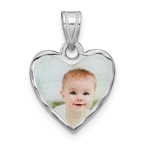 Diamond Cut Heart Charm Bracelet Picture Jewelry                  