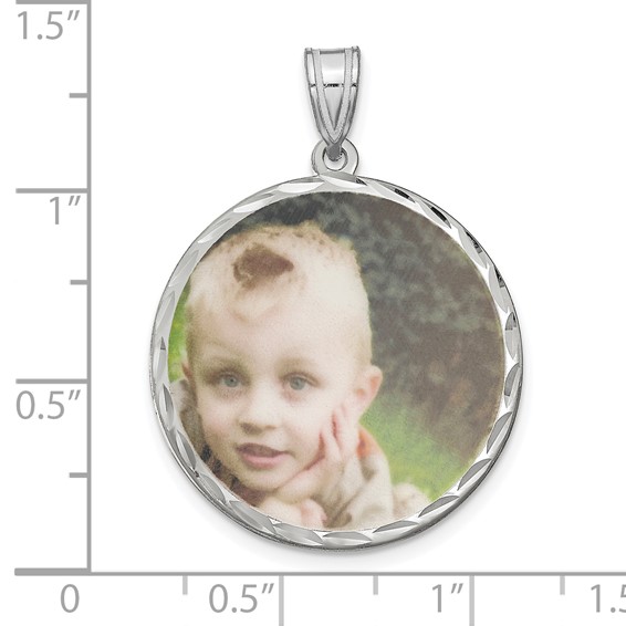 Faceted Disc Picture Jewelry Charm                                