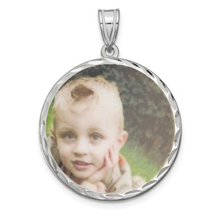Faceted Disc Picture Jewelry Charm                                