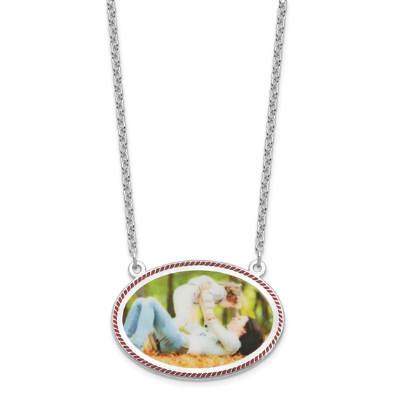 Picture Jewelry Rope Oval Necklace                                      