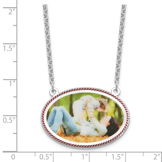 Picture Jewelry Rope Oval Necklace                                      