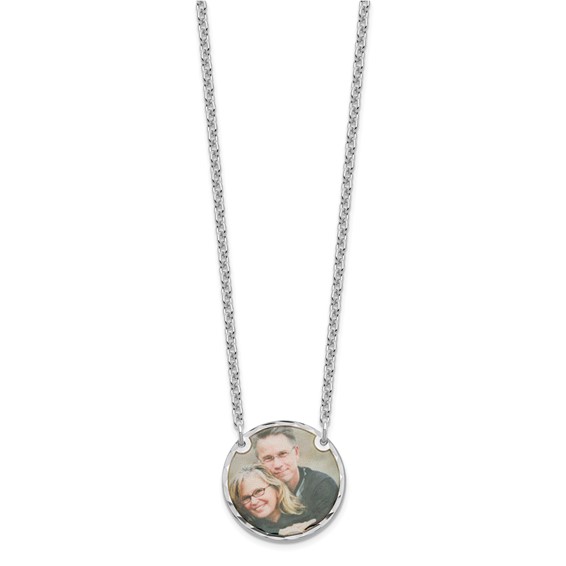 Picture Jewelry Disc Necklace Diamond Cut                        
