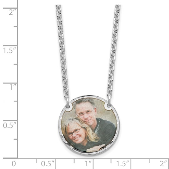 Picture Jewelry Disc Necklace Diamond Cut                        