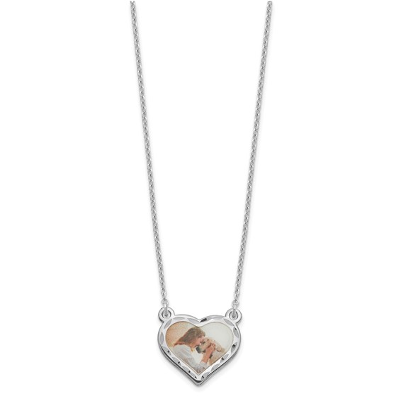 Picture Jewelry Heart Necklace Diamond Cut                        