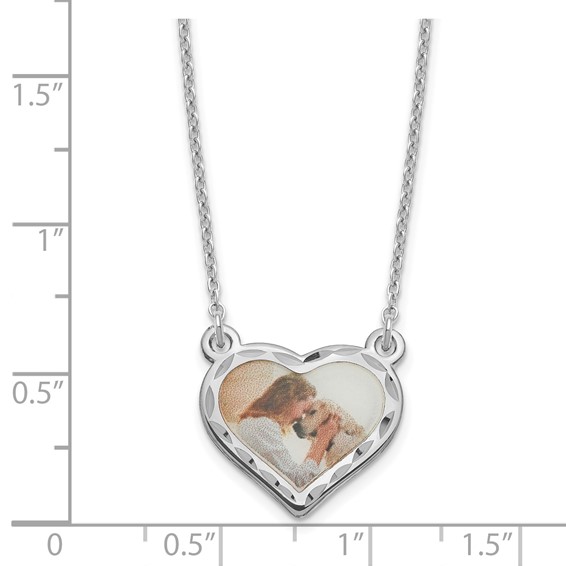Picture Jewelry Heart Necklace Diamond Cut                        