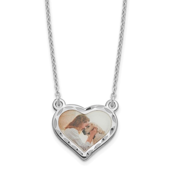Picture Jewelry Heart Necklace Diamond Cut                        