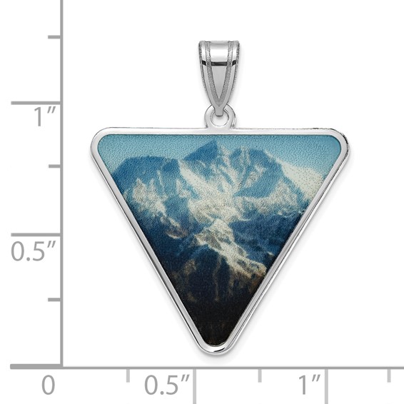Sterling Silver/Rhodium-plated Triangle Picture Jewelry Pendant