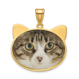 Sterling Silver/Gold-plated Animal Ears Picture Jewelry Pendant