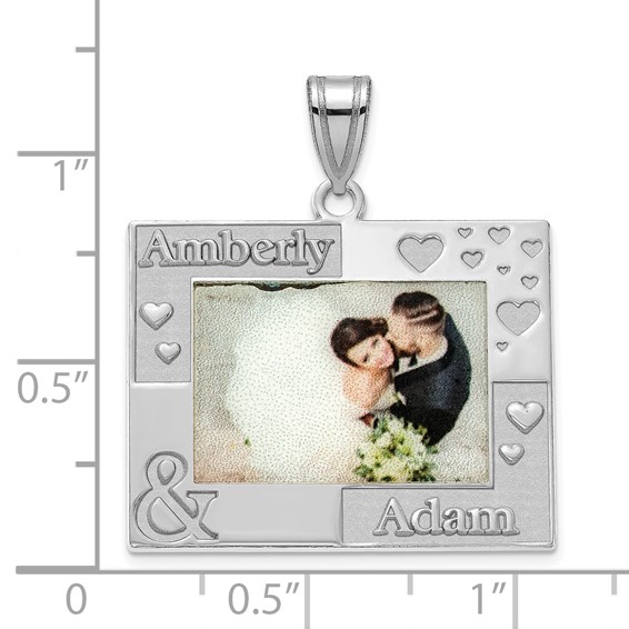 Sterling Silver/Rhodium-plated Personalized Picture Pendant
