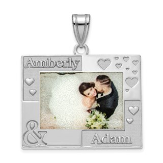 Sterling Silver/Rhodium-plated Personalized Picture Pendant