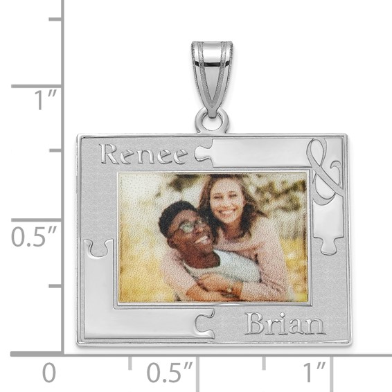 Sterling Silver/Rhodium-plated Personalized Picture Pendant