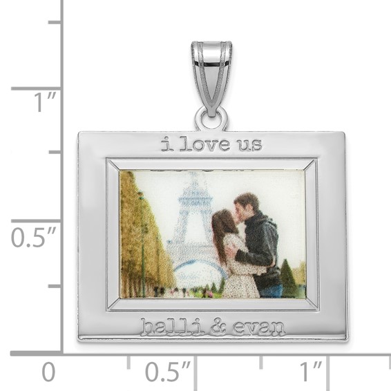 Sterling Silver/Rhodium-plated Personalized Picture Pendant