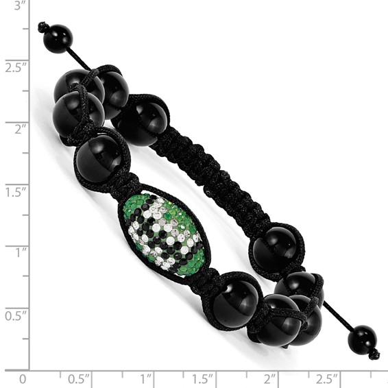 Crystal Football & Onyx Macrame Bracelet