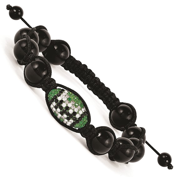 Crystal Football & Onyx Macrame Bracelet