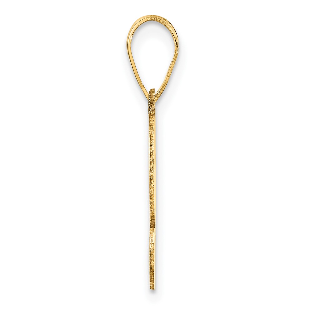 14k Brushed Border Script Number 2 Pendant (SCN02)