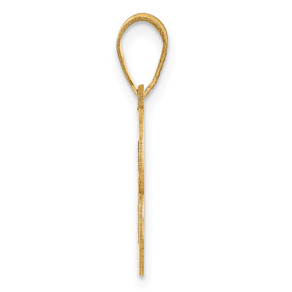 14k Brushed Border Script Number 3 Pendant (SCN03)
