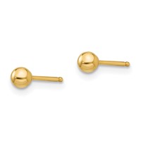 14K Yellow Gold Madi K Polished 3mm Ball Post Earrings view 2