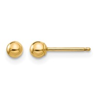 14K Yellow Gold Madi K Polished 3mm Ball Post Earrings view 1