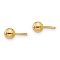 14K Yellow Gold Madi K Polished 4mm Ball Post Earrings view 2