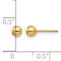 14K Yellow Gold Madi K Polished 4mm Ball Post Earrings view 4