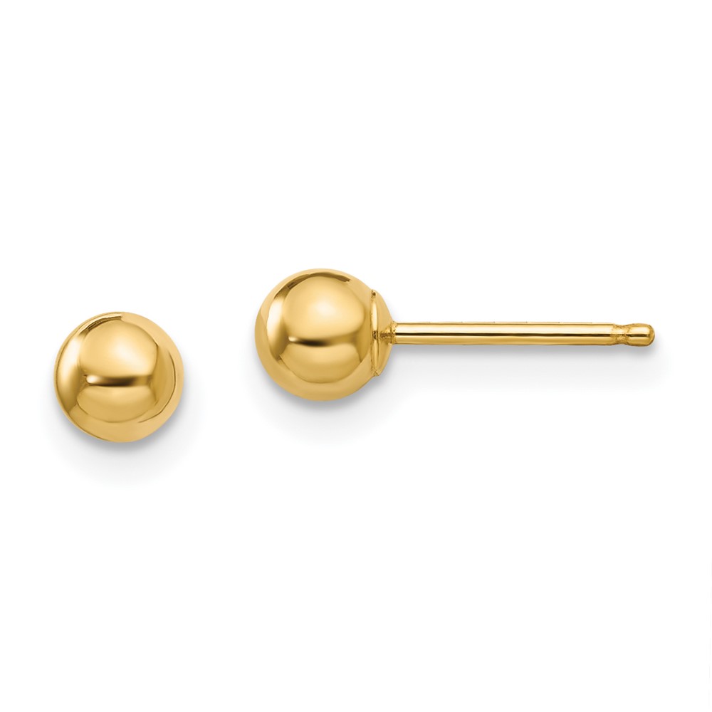 14k Madi K Polished 4mm Ball Post Earrings (SE101)