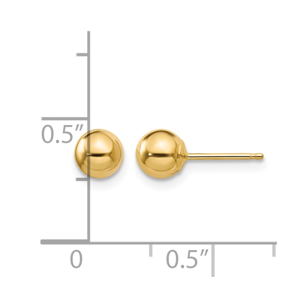 14k Madi K Polished 5mm Ball Post Earrings (SE102)